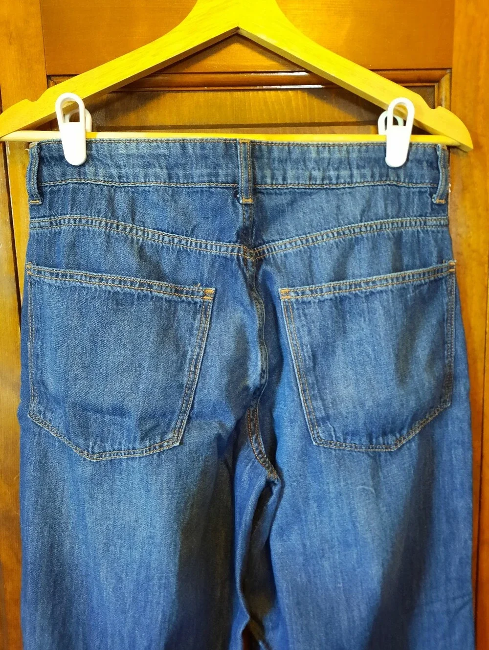 🛍 H&M Divided Cotton Blend Dark Wash Mid-rise Wide Leg Denim Jeans Size 4